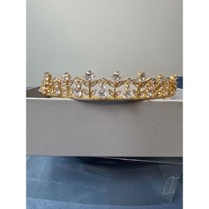 Believe by Brillance Gold Flash Plated Cubic Zirconia Hair Tiara NIB‎
